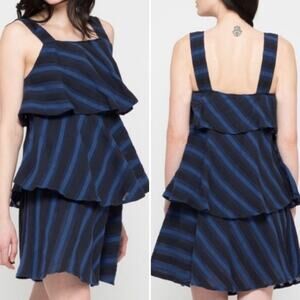 ACE & JIG Simone Dress in Lunar Stripe  Sleeveless Tiered  SZ M